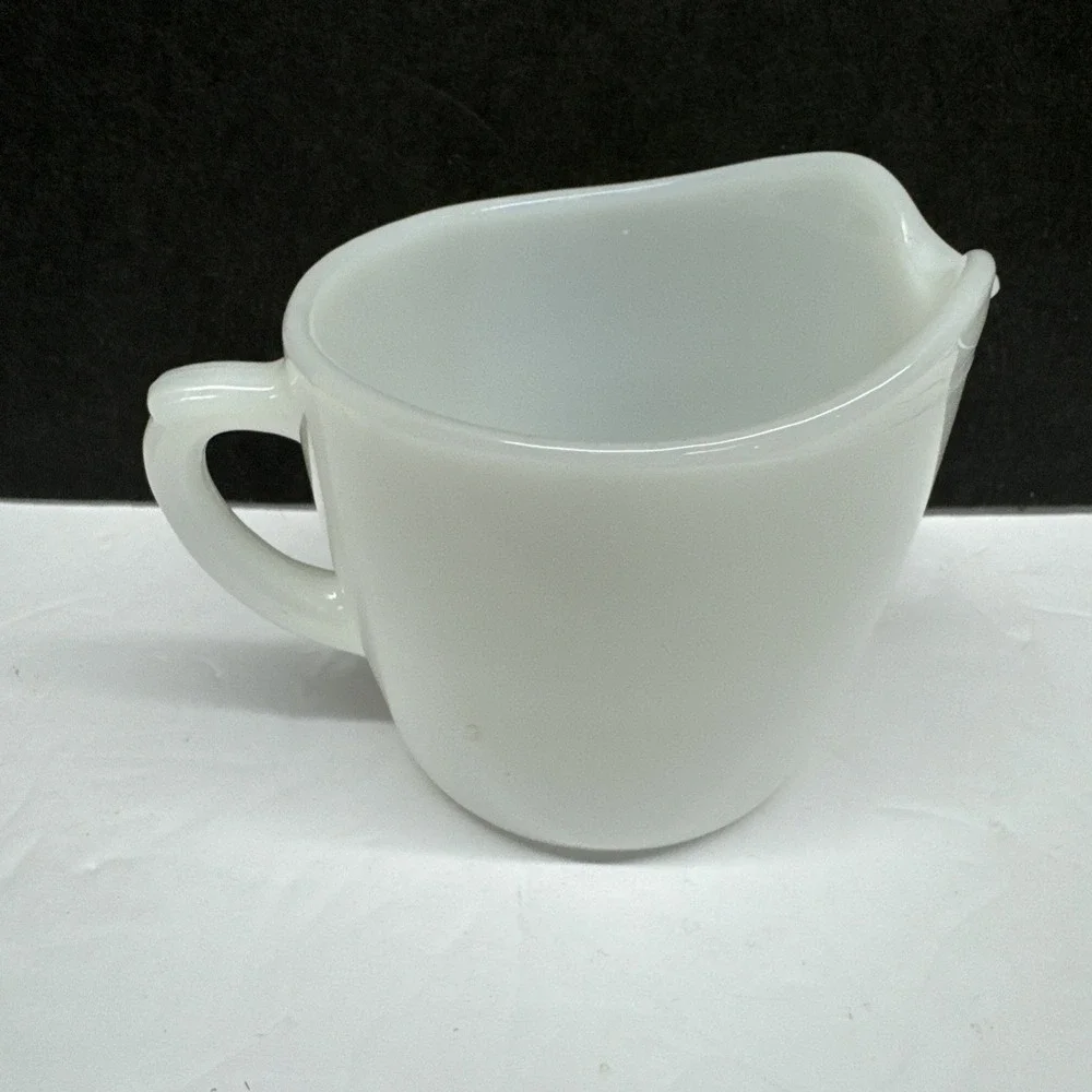 Vintage Fire King Creamer Small Pitcher White USA Oven Ware Spout